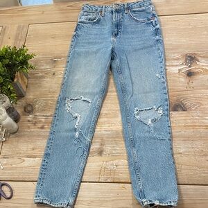Zara Light Blue Straight Leg Jeans